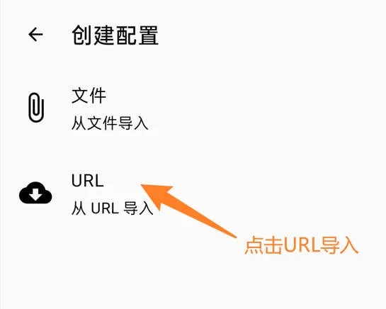 Clash Meta for Android创建配置点击从URL导入