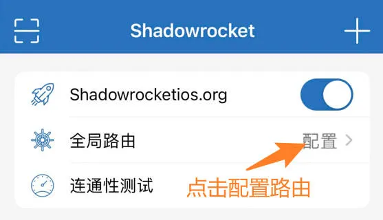 Shadowrocket首页点击配置路由